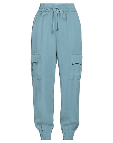 DENNY ROSE Casual pants Pastel blue 93% Viscose, 7% Polyester