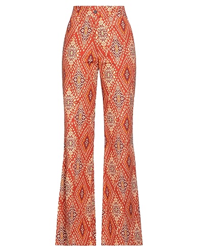 ACCESS FASHION Casual pants Rust 99% Polyester, 1% Metallic fiber