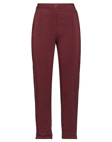 SOUVENIR Casual trouser Burgundy 60% Viscose, 40% Linen