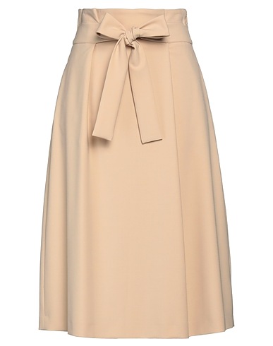PESERICO Midi skirt Beige 53% Polyester, 44% Virgin Wool, 3% Elastane