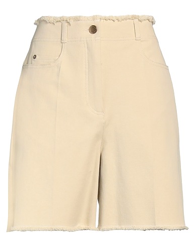 AGNONA Shorts & Bermuda Sand 96% Cotton, 4% Elastane, Calfskin, Viscose