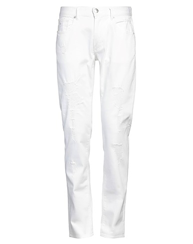 ARMANI EXCHANGE Denim trousers White 91% Cotton, 7% Elastomultiester, 2% Elastane