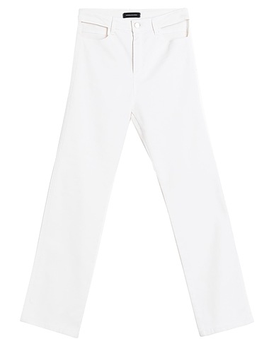LES BOURDELLES DES GARÇONS Casual trouser Ivory 98% Cotton, 2% Elastic fibres