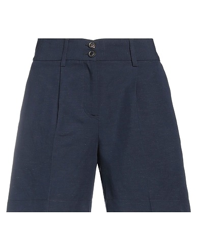 T-JACKET by TONELLO Shorts & Bermuda Midnight blue 65% Viscose, 35% Linen