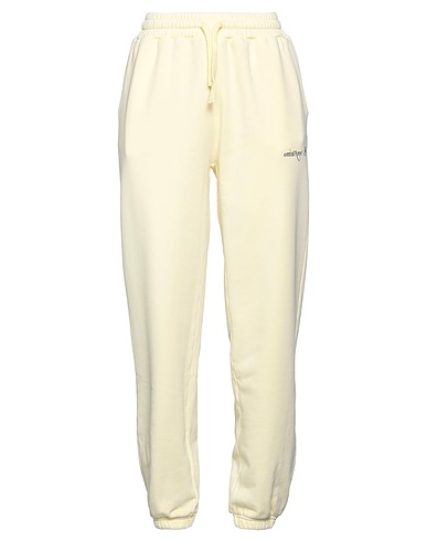 OTTOD'AME Casual trouser Pastel yellow 100% Cotton