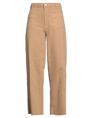 OTTOD'AME Denim trousers Camel 98% Cotton, 2% Elastane
