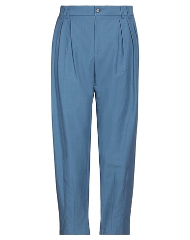 DOLCE&GABBANA Casual trouser Pastel blue 68% Linen, 32% Cotton, Polyester, Viscose
