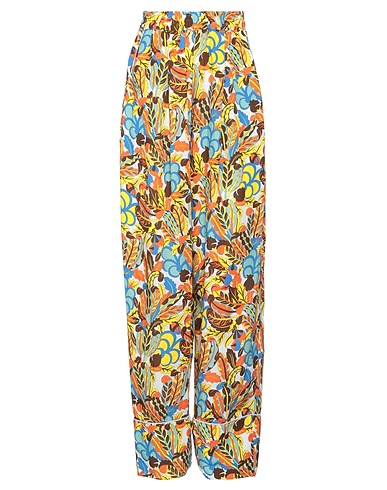 ALESSIA SANTI Casual trouser Yellow 63% Viscose, 37% Linen