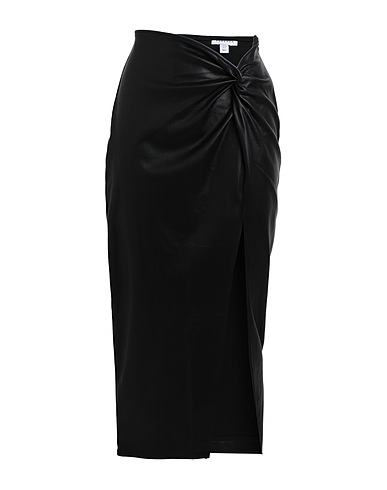 TOPSHOP Long skirt Black 100% Polyester, Polyurethane coated