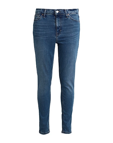 TOPSHOP Denim trousers Blue 92% Cotton, 5% Elastomultiester, 3% Elastane