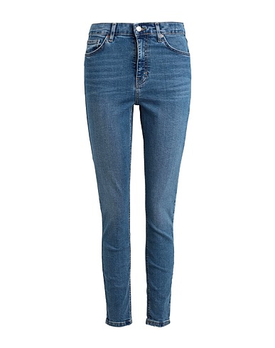 TOPSHOP Denim trousers Blue 92% Cotton, 5% Elastomultiester, 3% Elastane