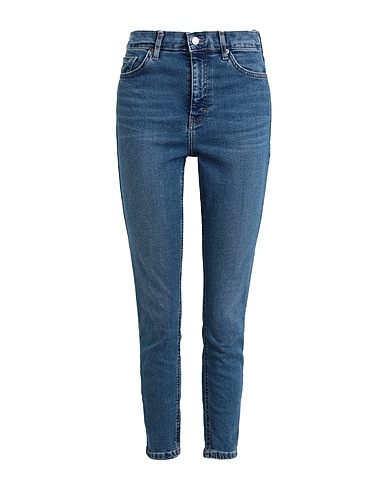 TOPSHOP Jeans Blau 92% Baumwolle, 5% Elastomultiester, 3% Elastan