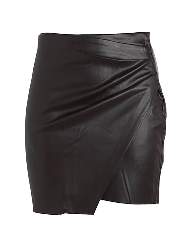 TOPSHOP Minirock Dunkelbraun 100% Polyester, Polyurethan Beschichtet