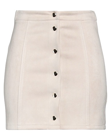 KAOS Mini skirt Off white 96% Polyester, 4% Elastane