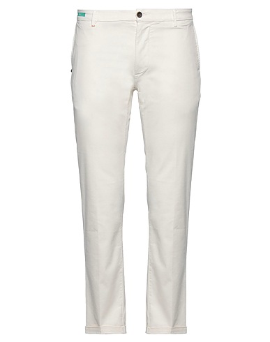 RE_HASH Casual trouser Off white 55% Cotton, 42% Lyocell, 3% Elastane