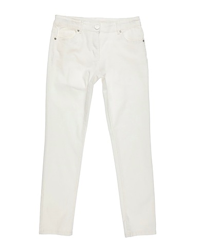 MANILA GRACE Casual trouser White 98% Cotton, 2% Elastane