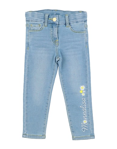 MONNALISA Casual pants Azure 89% Cotton, 9% Polyester, 2% Elastane
