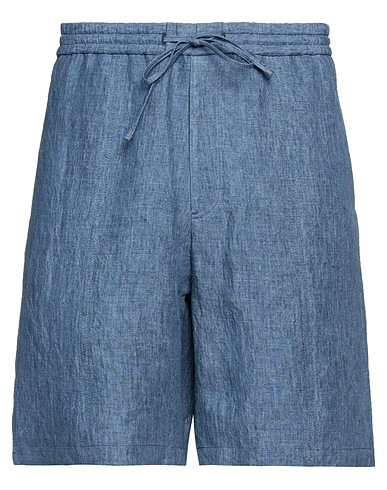 EMPORIO ARMANI Shorts & Bermuda Slate blue 100% Linen