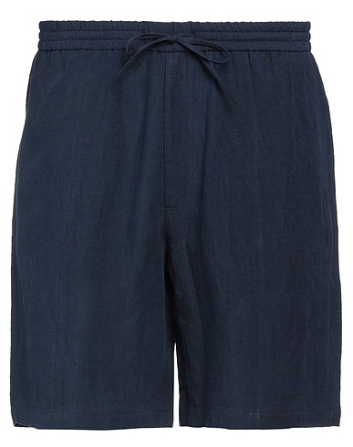 EMPORIO ARMANI Shorts & Bermuda Midnight blue 100% Linen