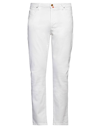 JECKERSON Denim pants White 98% Cotton, 2% Elastane