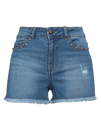 JOHN RICHMOND Denim shorts Blue 89% Cotton, 9% Polyester, 2% Elastane