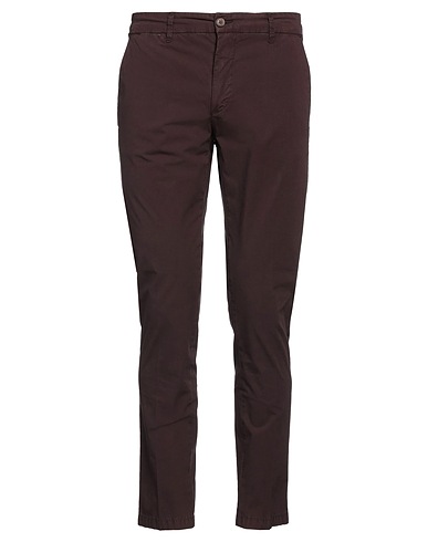 ALPHA STUDIO Casual pants Chocolate brown 97% Cotton, 3% Elastane