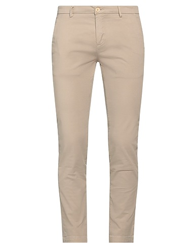 YAN SIMMON Casual trouser Beige 98% Cotton, 2% Elastane