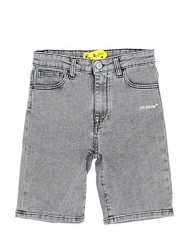 OFF-WHITE™ KIDS Denim shorts Grey 98% Cotton, 2% Elastane