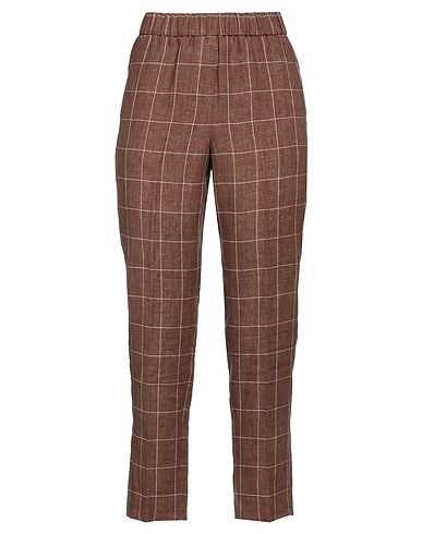 PESERICO Casual trouser Brown 100% Linen