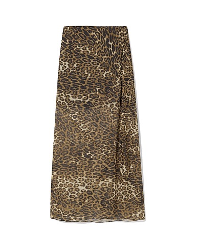 NILI LOTAN Long skirt Khaki 100% Silk