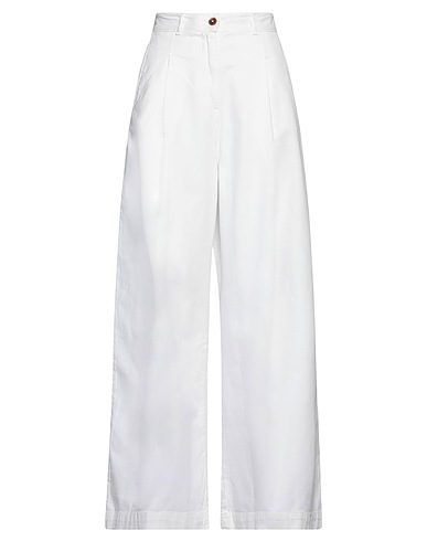 ATTIC AND BARN Casual trouser White 98% Cotton, 2% Elastane