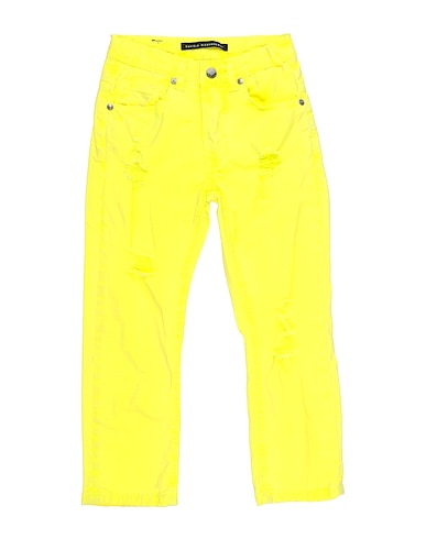 DANIELE ALESSANDRINI Casual trouser Yellow 98% Cotton, 2% Elastane