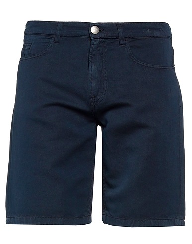 BIKKEMBERGS Shorts & Bermuda Midnight blue 70% Cotton, 30% Linen