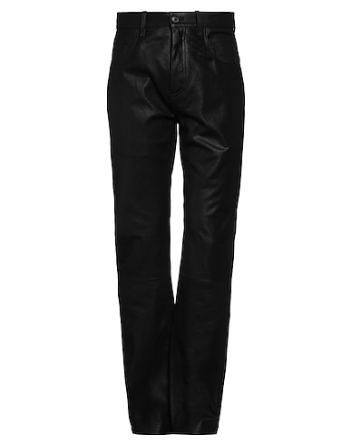 ANN DEMEULEMEESTER Casual pants Black Soft Leather