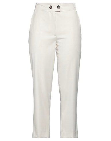 MARIELLA ROSATI Casual trouser White 62% Polyester, 35% Rayon, 3% Elastane
