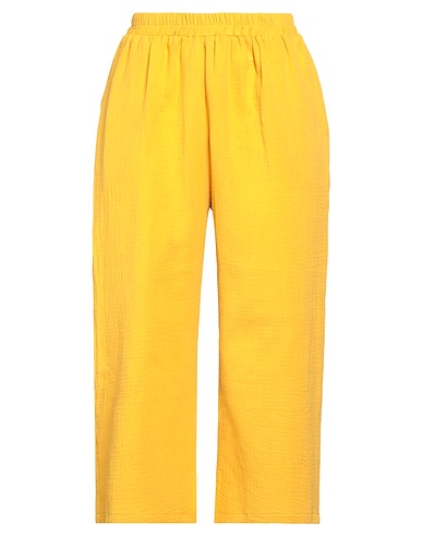 LUNA LLENA Casual pants Yellow 100% Cotton