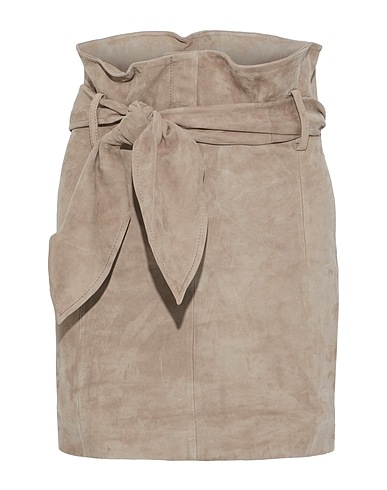 IRO Mini skirt Taupe 100% Lambskin