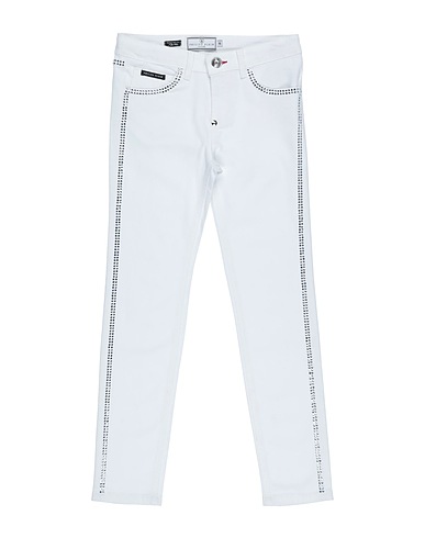 PHILIPP PLEIN Denim trousers White 98% Cotton, 2% Elastane