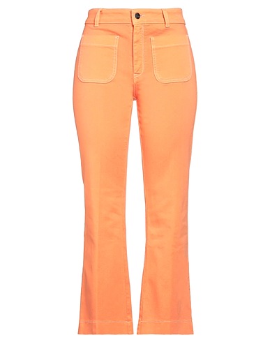 SFIZIO STUDIO Denim trousers Orange 98% Cotton, 2% Elastane