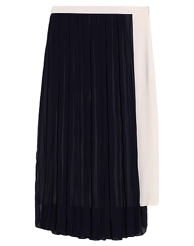 SEMICOUTURE Midi skirt Midnight blue 69% Acetate, 31% Silk