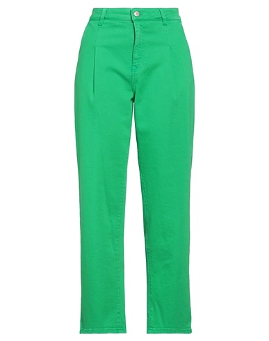 P.A.R.O.S.H. Casual pants Green 98% Cotton, 2% Elastane