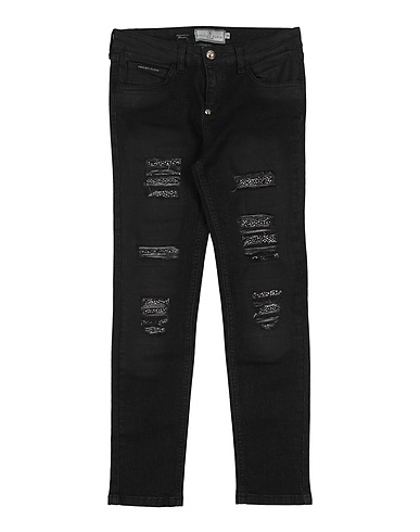 PHILIPP PLEIN Denim trousers Black 98% Cotton, 2% Elastane