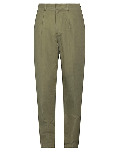 TRUSSARDI チノパンツ ミリタリーグリーン コットン 72% / リネン 25% / ポリウレタン 3%