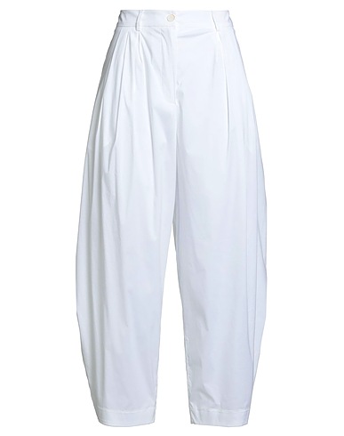 LIVIANA CONTI Casual pants White 68% Cotton, 28% Polyamide, 4% Elastane