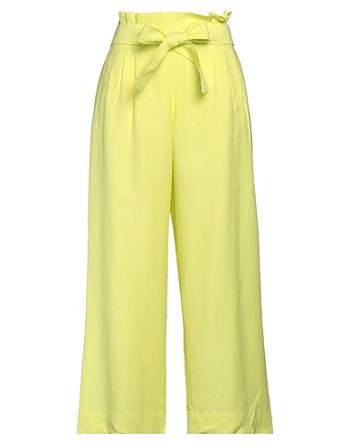 MERCI ITALIA Casual trouser Yellow 77% Viscose, 23% Linen