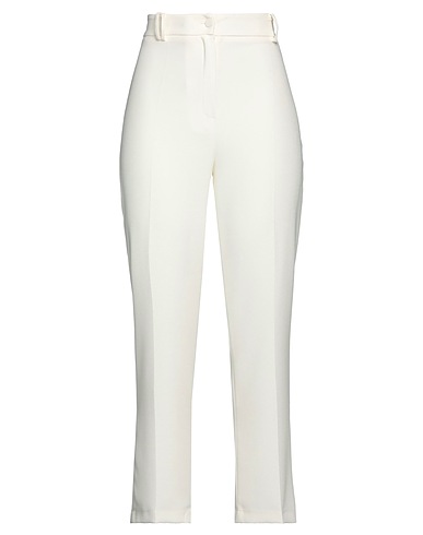 HEBE STUDIO Casual trouser Cream 100% Polyester