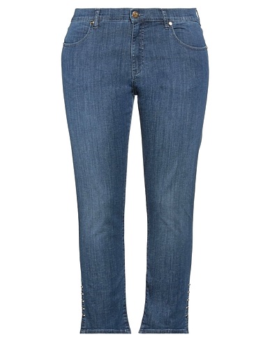 ANGELO MARANI Denim trousers Blue 88% Cotton, 8% Polyester, 4% Elastane