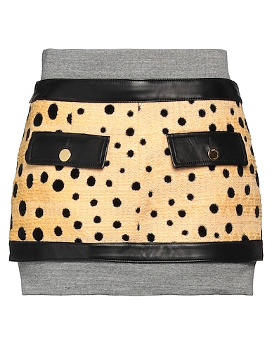 DSQUARED2 Mini skirt Sand 60% Cotton, 37% Viscose, 2% Polyamide, 1% Linen