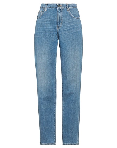 KAOS JEANS Denim pants Blue 67% Cotton, 33% Linen
