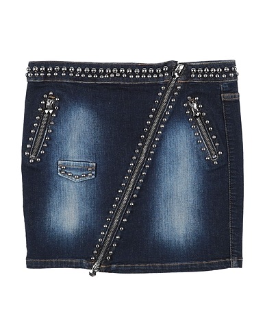 PHILIPP PLEIN Denim skirt Blue 92% Cotton, 6% Elastomultiester, 2% Elastane
